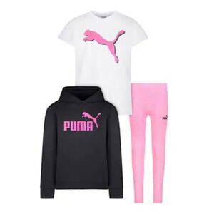 PUMA Youth 3-piece Fleece Set, Pink
